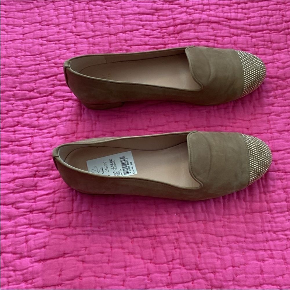 Stuart Weitzman Tan Studded Flats, US7,5
